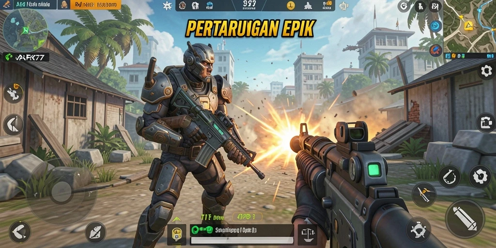 Tampilan gameplay AFK77 yang penuh aksi dan strategi dalam TPS.