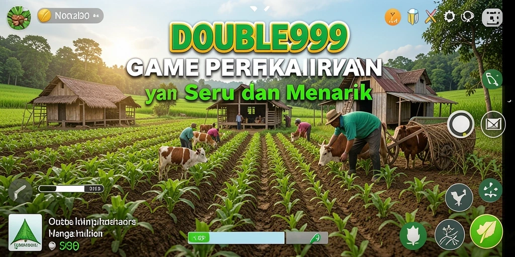 Tampilan gameplay menarik di <strong>DOUBLE999</strong> saat merawat ladang dan hewan ternak.