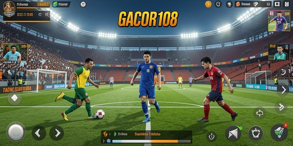 Tampilan menarik dari pertandingan sepak bola di GACOR108.