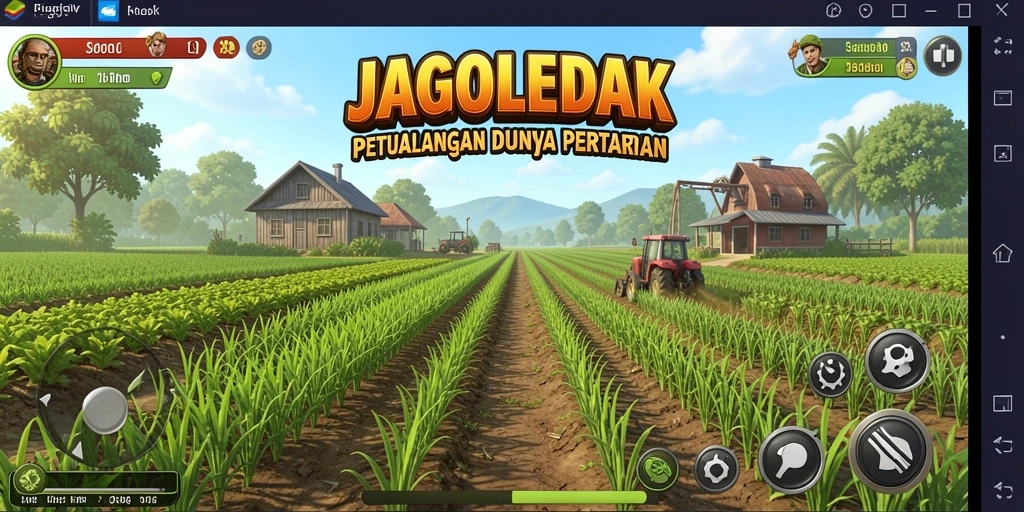 Screenshot JAGOLEDAK menampilkan gameplay seru bertani dan mengelola lahan.