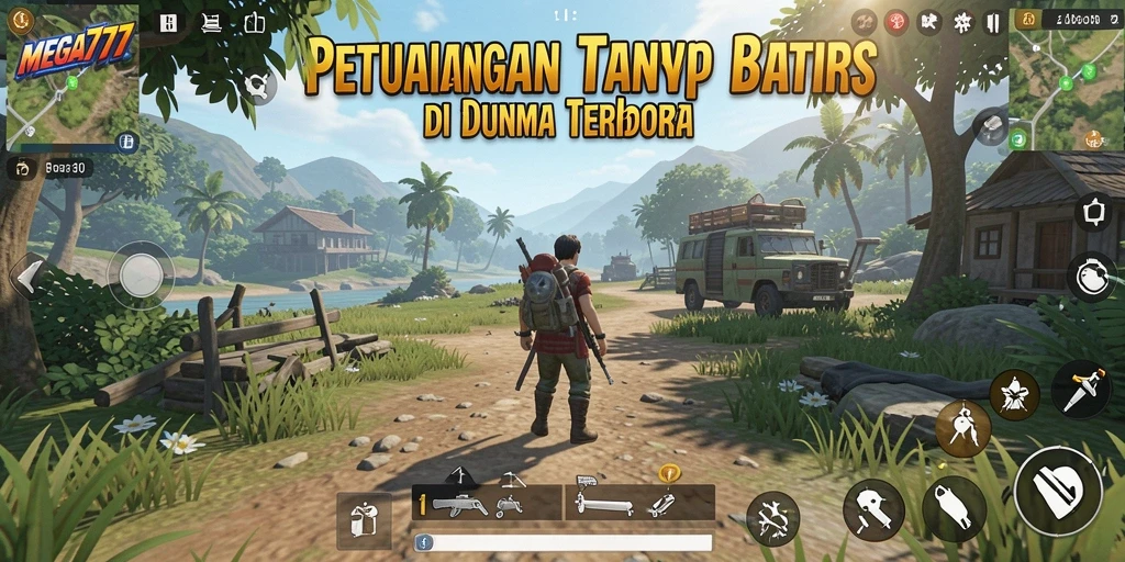 Tampilan gameplay <strong>MEGA777</strong> di dunia terbuka yang luas dan menakjubkan.