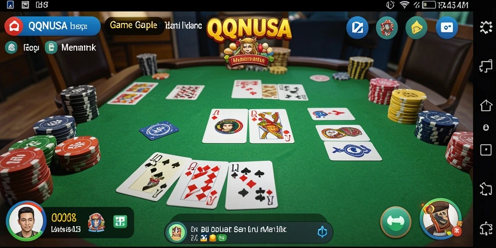 Tampilan menarik dari gameplay Gaple di QQNUSA.