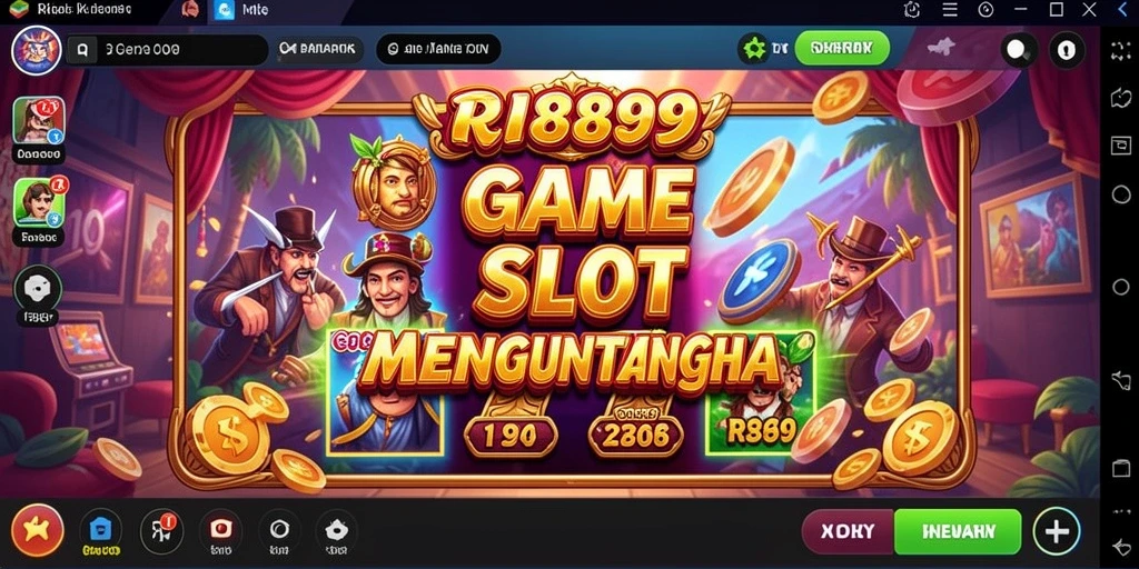 Screenshot utama RI889 menunjukkan gameplay Slot yang seru dan penuh warna.