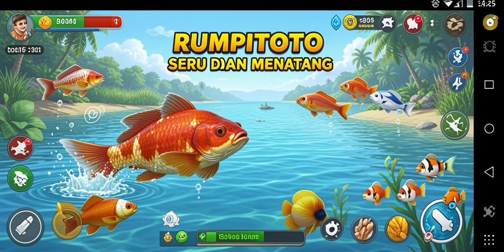Tangkapan ikan yang beragam dalam gameplay RUMPITOTO.