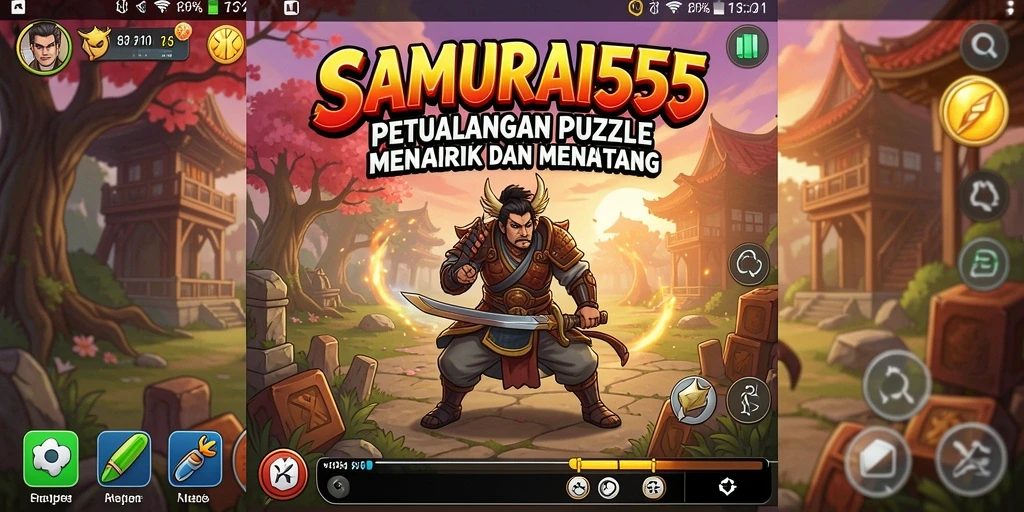 Tampilan gameplay menarik dari SAMURAI555 dengan berbagai teka-teki.