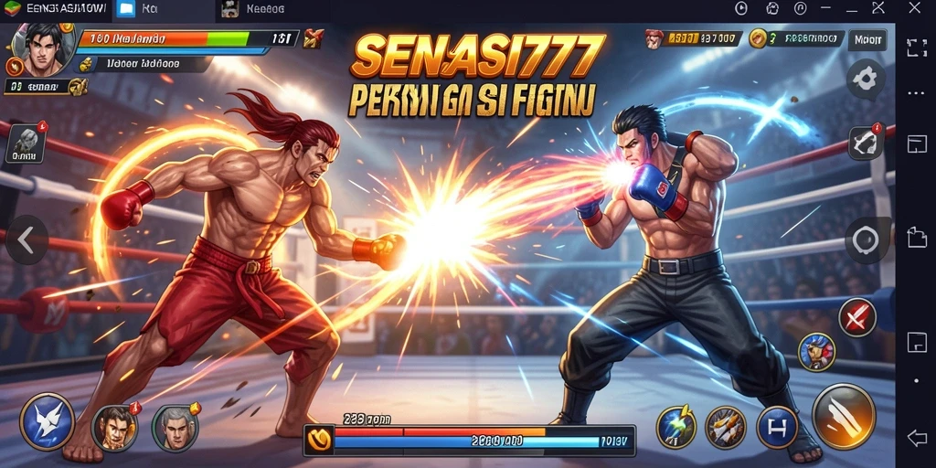 Tampilan spektakuler dari gameplay SENSASI777 saat pertarungan berlangsung.