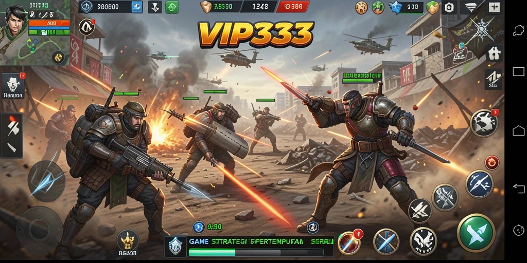 Tampilan gameplay VIP333 penuh aksi strategi SLG.