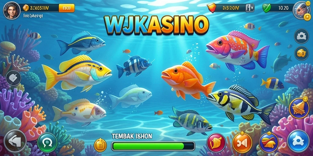 Tampilan menarik pada gameplay Tembak Ikan WJKASINO.